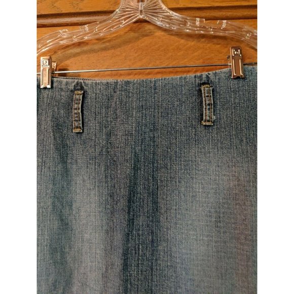 Gloria Jean Skirt Size M Medium Denim Blue Modest Womens Asymmetrical - Picture 4 of 6